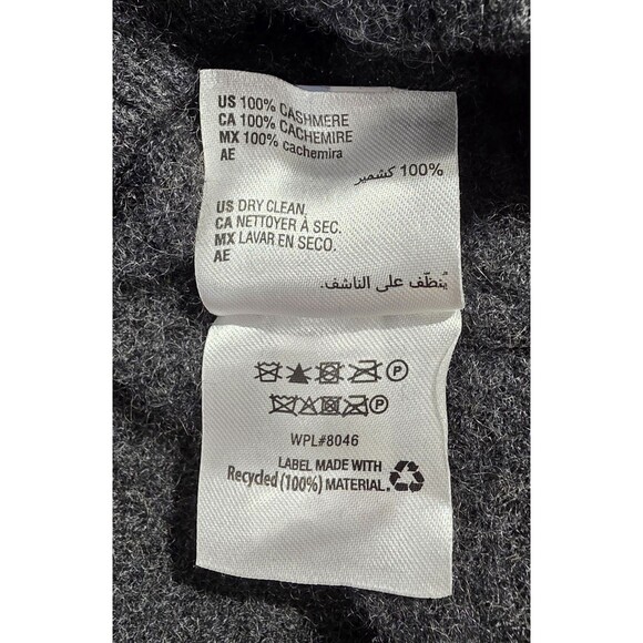 Club Room Luxury 100% CASHMERE V Neck Sweater Charcoal Gray Men's Size XL - Picture 7 of 15